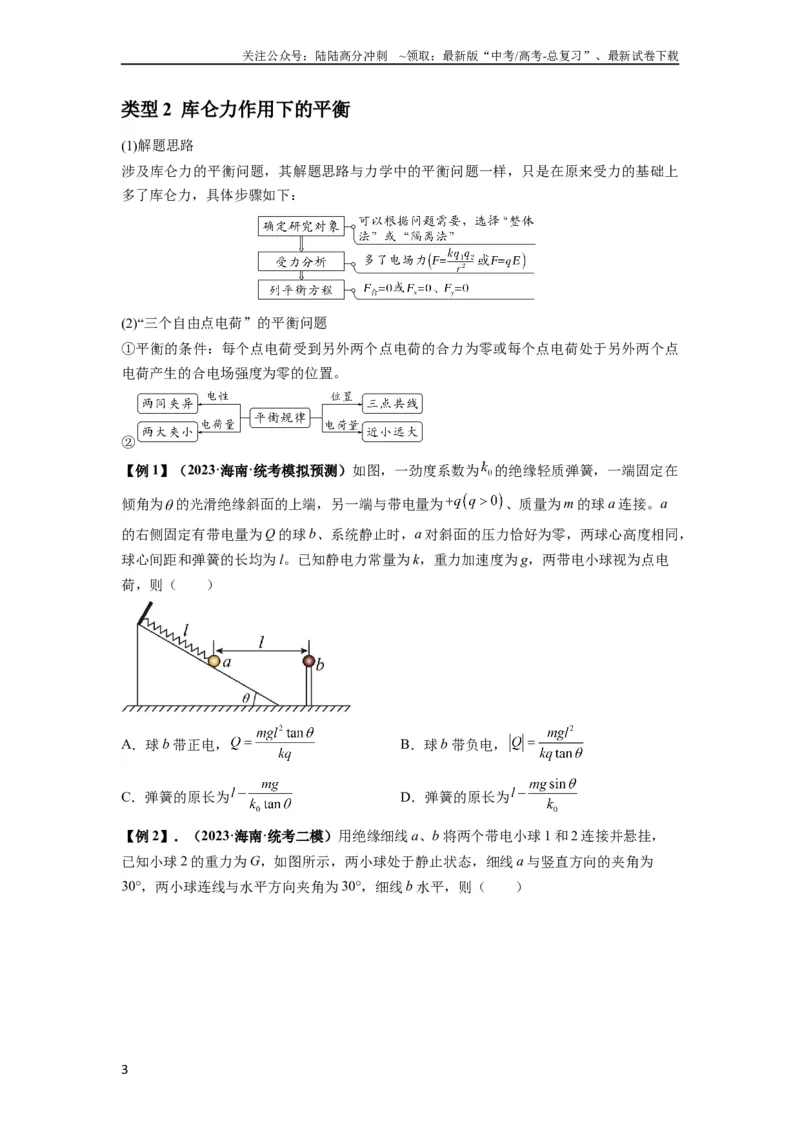 《专题20电场力的性质（原卷版）_04-物理-高考总复习_一轮复习_2024年_2024年高考物理一轮复习热点题型归类训练重点提升_2023版》第3页预览