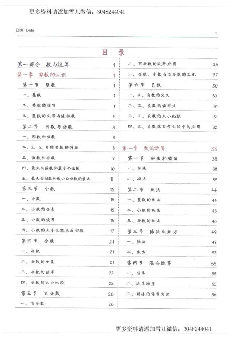 《数学小学学霸笔记_小学1-6年级全科全套_1-6年级全科上册_六年级_数学_专项练习（通用版）》第1页预览