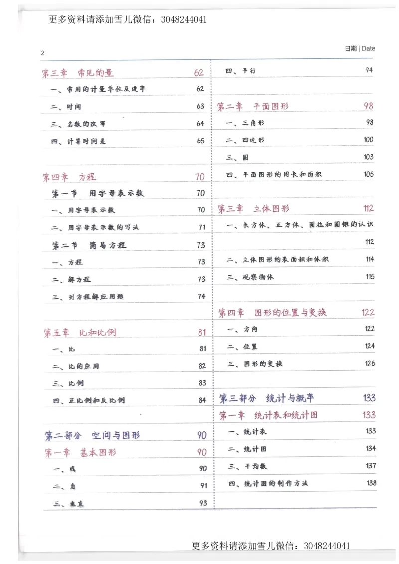 《数学小学学霸笔记_小学1-6年级全科全套_1-6年级全科上册_六年级_数学_专项练习（通用版）》第2页预览