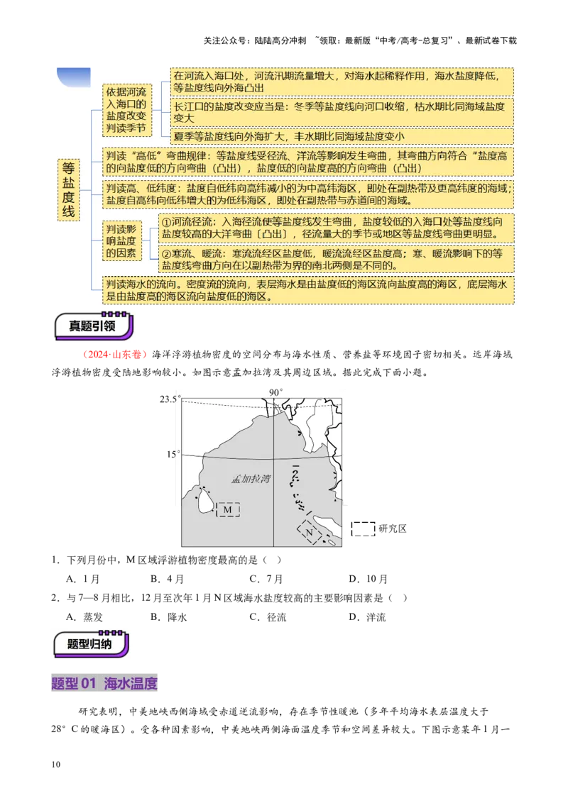 《第11讲海水性质和海水运动（讲义）（学生版）_07-地理-高考总复习_一轮复习_2025年_2025年高考地理一轮复习讲义+练习+课件（新教材新高考）》第10页预览