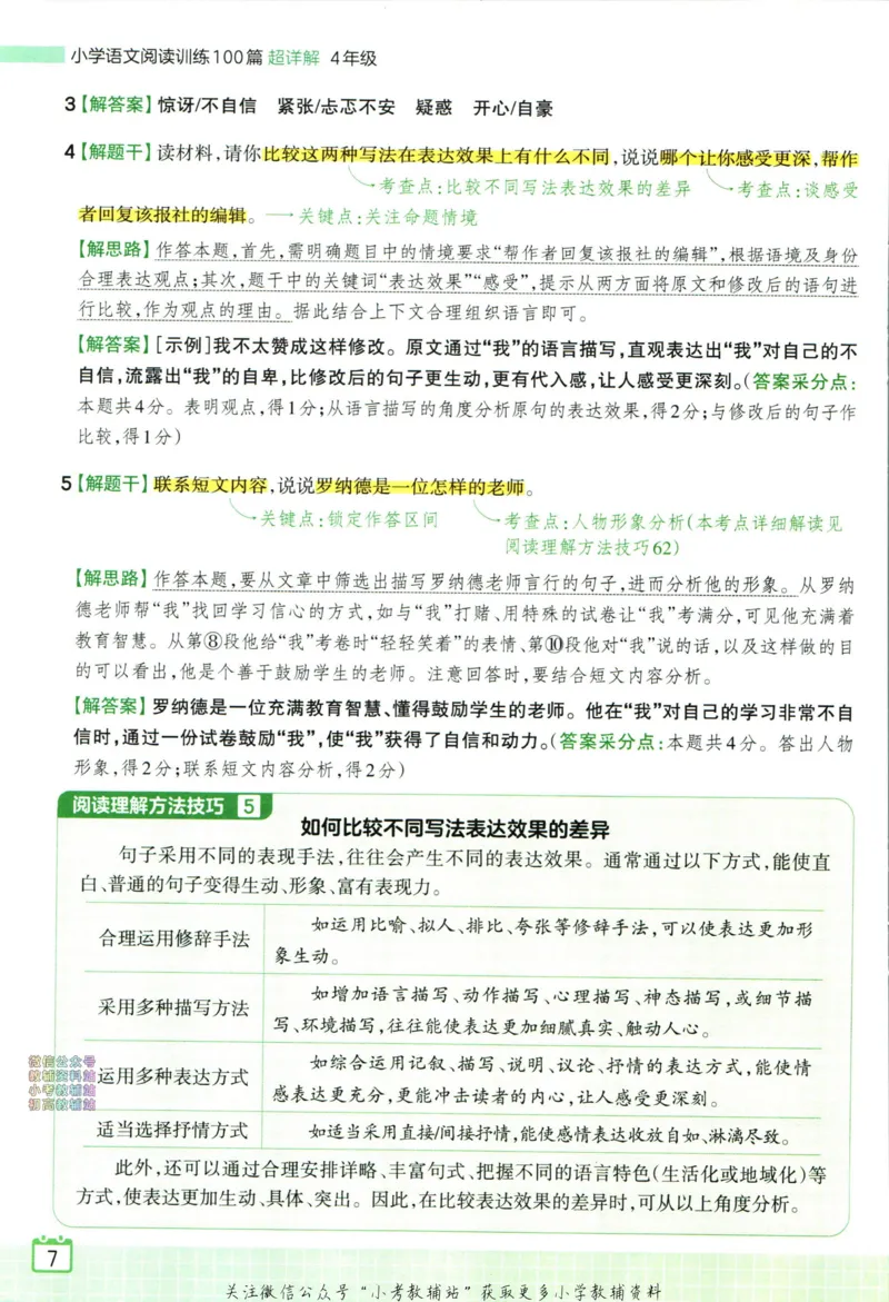 《王朝霞小学语文阅读训练100篇四年级答案_小初高学习资料合集（每天更新）_王朝霞大合集_王朝霞小学语文阅读训练100篇超详解》第9页预览