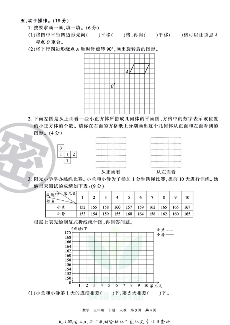 《王朝霞期末复习磨枪卷五年级下册数学人教版_小初高学习资料合集（每天更新）_1~6年级全册王朝霞期末复习磨枪卷_5年级》第3页预览