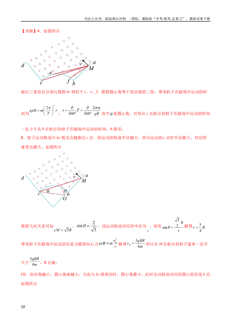 《专题20磁场中的旋转圆、放缩圆、平移圆、磁聚焦模型（教师版）_04-物理-高考总复习_二轮复习_2025年_2025年高三物理二轮常见模型与方法强化专训专练+选择题助力（多地区）_资料_298》第10页预览