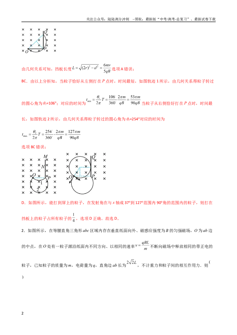 《专题20磁场中的旋转圆、放缩圆、平移圆、磁聚焦模型（教师版）_04-物理-高考总复习_二轮复习_2025年_2025年高三物理二轮常见模型与方法强化专训专练+选择题助力（多地区）_资料_298》第2页预览