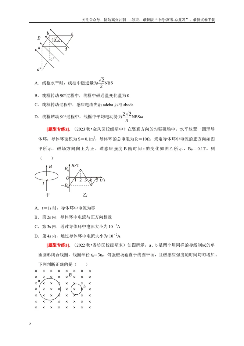 《专题24法拉第电磁感应定律的理解及应用（原卷版）_04-物理-高考总复习_专项复习_2024年_2024高考物理热点知识清单题型讲练高考复习全国通用_资料》第2页预览
