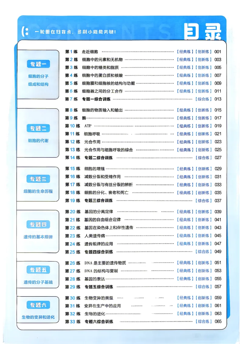 《生物单选版_小题狂练主书_小初高学习资料合集（每天更新）_2027版《天星高考小题狂练》_6-生物小题狂练27版（单选版）》第3页预览