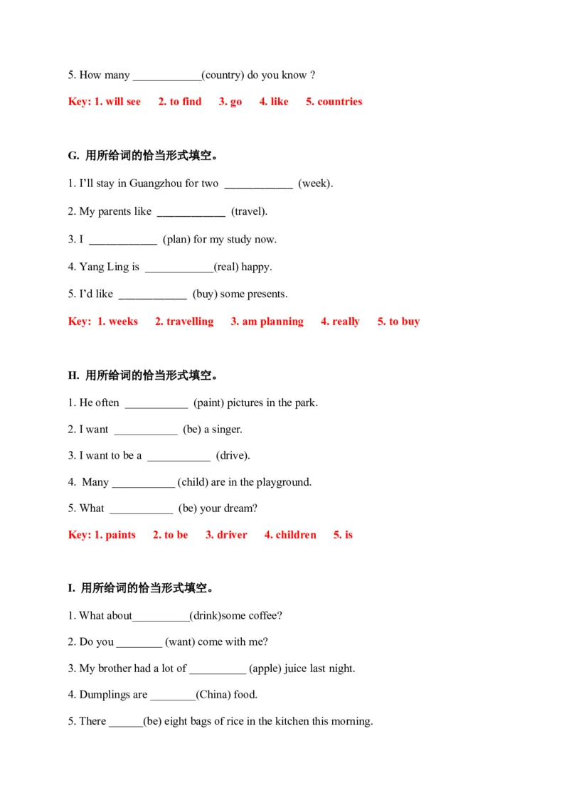 《期末易错题分类汇编用所给词的恰当形式填空（提升篇）六年级下册（答案版）_小学1-6年级全科全套_1-6年级全科下册_六年级_英语_英语六下译林版》第3页预览