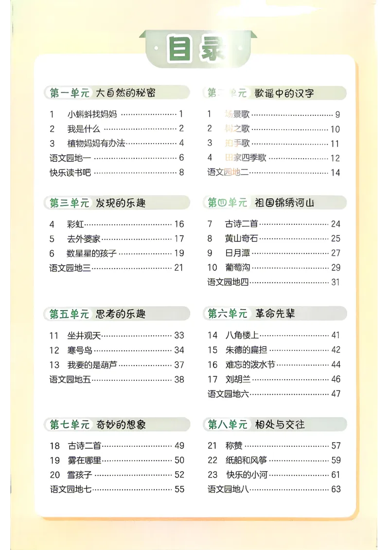 《预习笔记语文一升2_小初高学习资料合集（每天更新）_2026年《阳光同学暑假衔接+预习笔记》语数英全科_语文《阳光同学暑假衔接》26秋》第2页预览