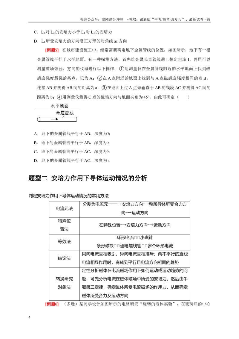 《专题19磁场对电流的作用（原卷版）_04-物理-高考总复习_专项复习_2024年_2024高考物理三轮冲刺复习热点知识讲练题型归纳练_资料》第4页预览