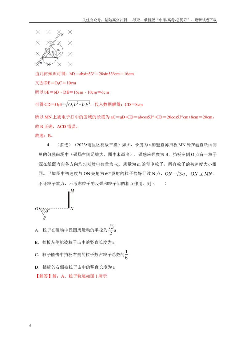 《专题20带电粒子在磁场中运动（旋转圆、防缩圆、平移圆、磁聚焦与磁发散）模型（教师版）_04-物理-高考总复习_专项复习_2025年_2025年高考物理常见模型与方法强化练》第6页预览