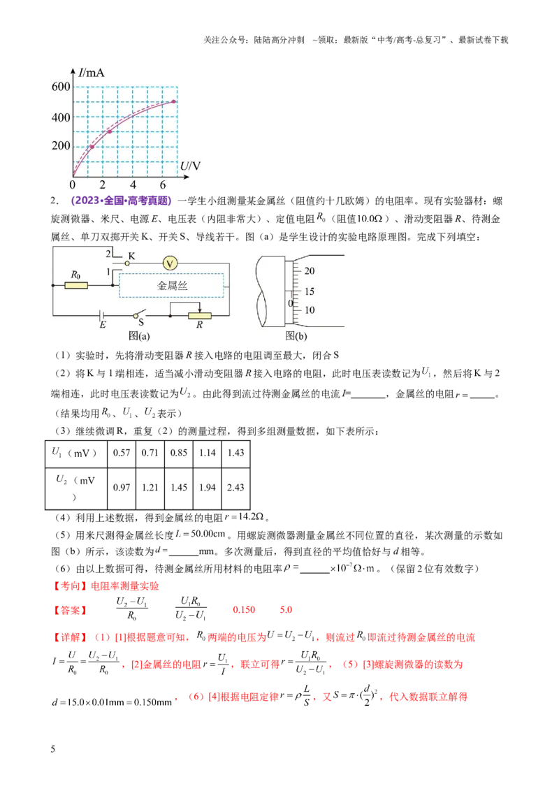 《专题20电学实验（讲义）（解析版）_04-物理-高考总复习_二轮复习_2024年_2024年高考物理二轮复习讲练测（新教材新高考）_配套讲义（原卷版+解析版）》第5页预览