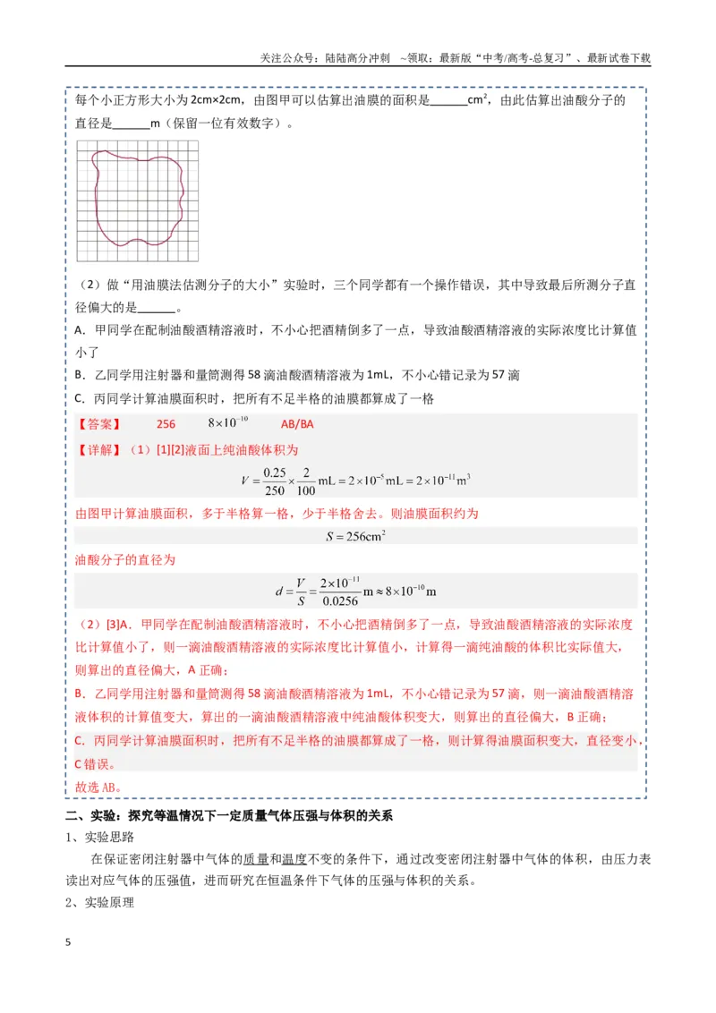 《专题20光学、热学实验（教师版）_04-物理-高考总复习_一轮复习_2025年_2025年高考物理一轮复习知识清单（全国通用）》第5页预览