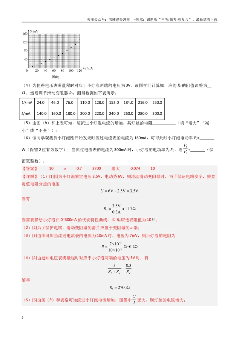 《专题26电学实验（一）-（全国通用）（解析版）_04-物理-高考总复习_专项复习_2025年_十年（2015-2024）高考物理真题分类汇编（全国通用）》第5页预览