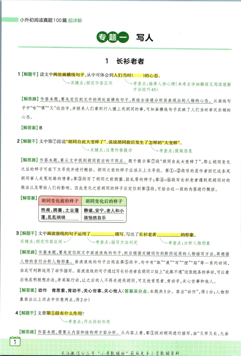 《王朝霞小升初阅读真题100篇语文答案_小初高学习资料合集（每天更新）_《王朝霞小升初阅读真题100篇语文》》第3页预览