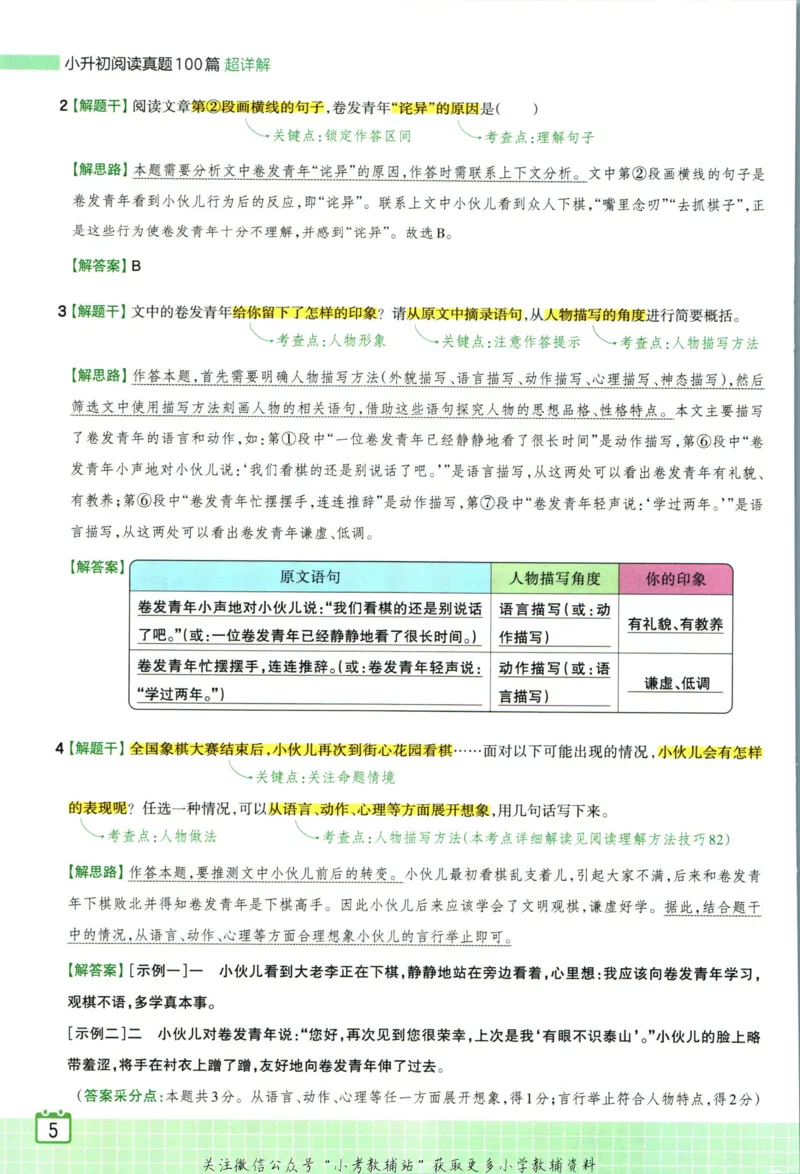 《王朝霞小升初阅读真题100篇语文答案_小初高学习资料合集（每天更新）_《王朝霞小升初阅读真题100篇语文》》第7页预览