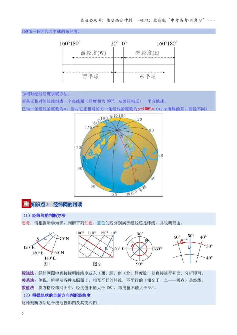 《第01讲地球仪与地图三要素（复习讲义）（全国通用）（学生版）_07-地理-高考总复习_一轮复习_2026年-地理高考一轮复习_2026年高考地理一轮复习讲义+练习+课件（新教材新高考）-G55_2026版》第6页预览