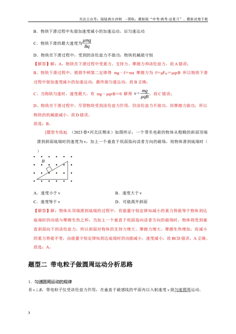 《专题20磁场对运动电荷的作用（解析版）_04-物理-高考总复习_专项复习_2024年_2024高考物理热点知识清单题型讲练高考复习全国通用_资料》第3页预览