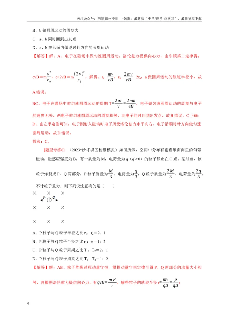 《专题20磁场对运动电荷的作用（解析版）_04-物理-高考总复习_专项复习_2024年_2024高考物理热点知识清单题型讲练高考复习全国通用_资料》第6页预览