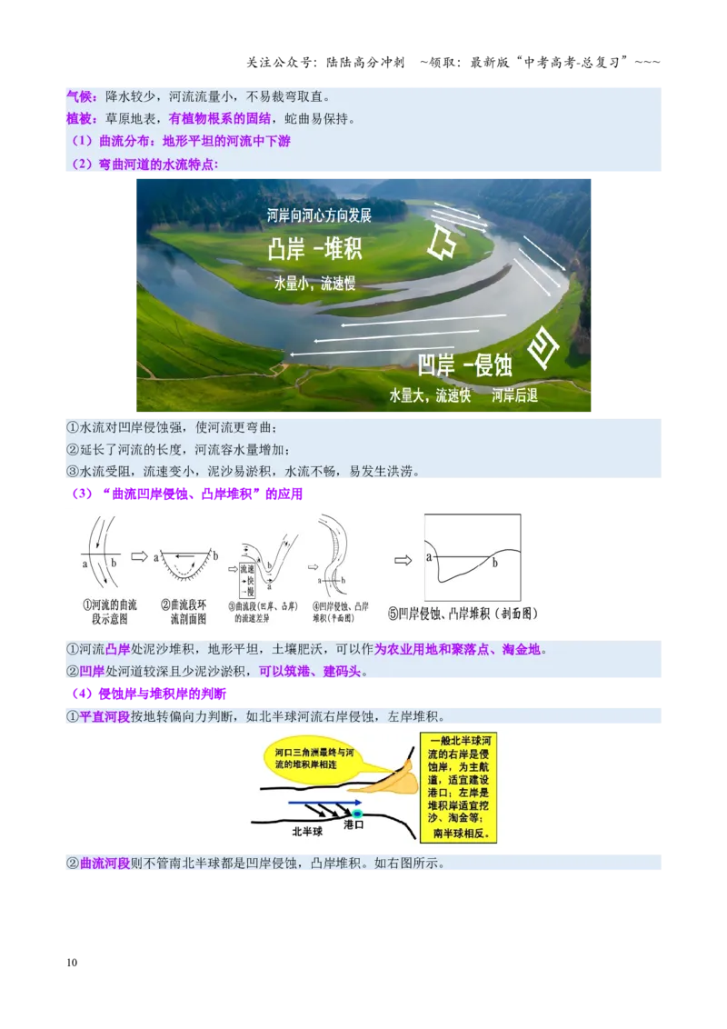 《第15讲河流地貌的发育及河流冲淤（复习讲义）（全国通用）（教师版）_07-地理-高考总复习_一轮复习_2026年-地理高考一轮复习_2026年高考地理一轮复习讲义+练习+课件（新教材新高考）-G55》第10页预览