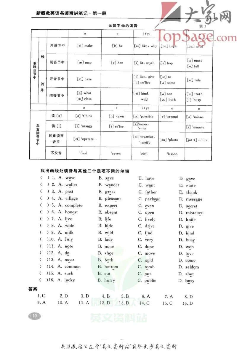 《名师精讲笔记第1册_小初高学习资料合集（每天更新）_新概念英语名师精讲笔记》第10页预览