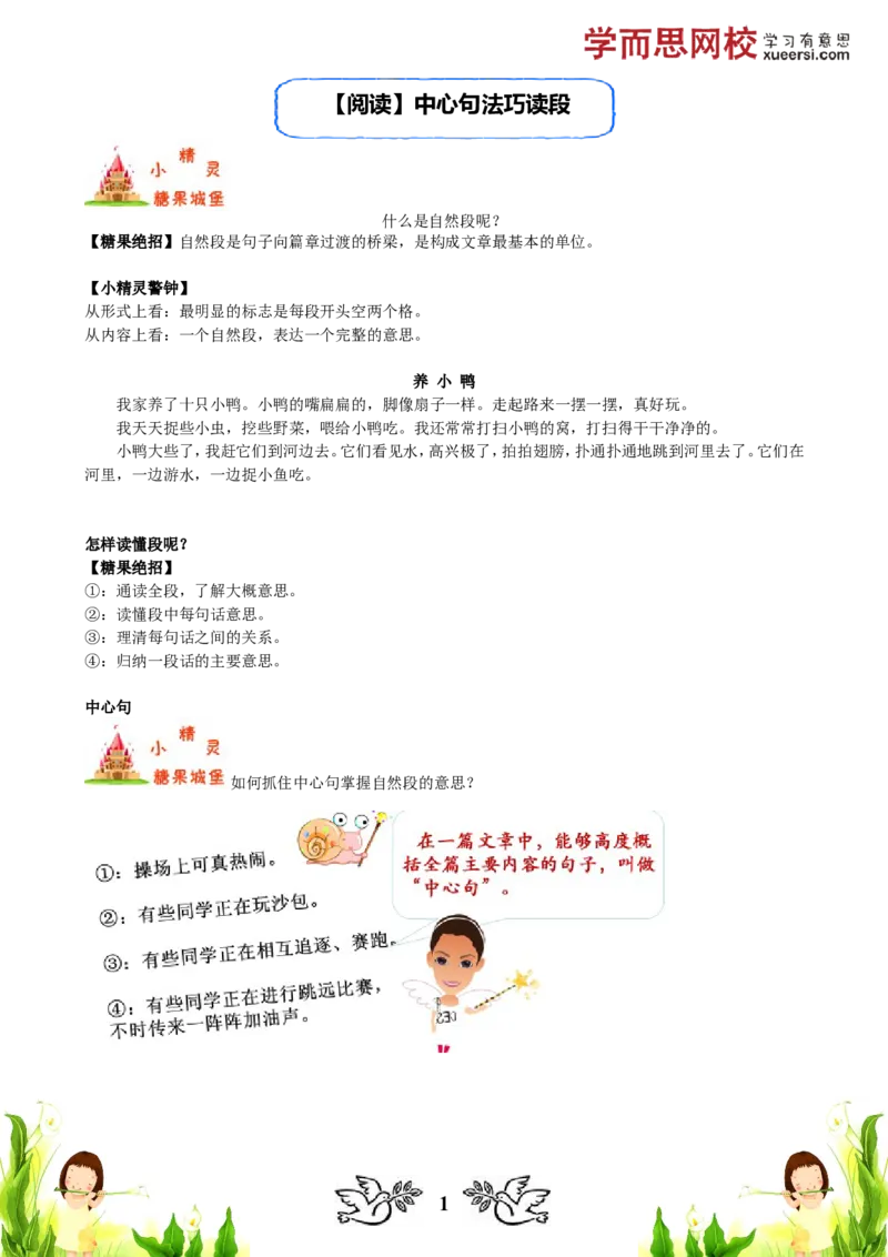 《阅读中心句法巧读段_小学1-6年级全科全套_2024更新专题_小学作文专题资料_小学作文1-6年级阅读理解课程_三年级阅读理解_第01讲阅读中心句法巧读段》第1页预览