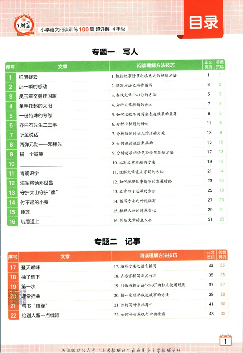 《王朝霞小学语文阅读训练100篇四年级_小初高学习资料合集（每天更新）_王朝霞大合集_王朝霞小学语文阅读训练100篇超详解》第8页预览