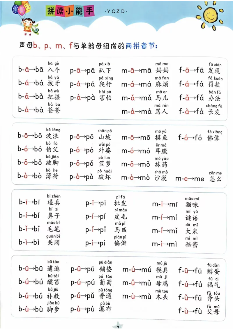 《拼读小能手_小学1-6年级全科全套_1-6年级全科上册_一年级_语文_语文一上拼音知识点》第8页预览