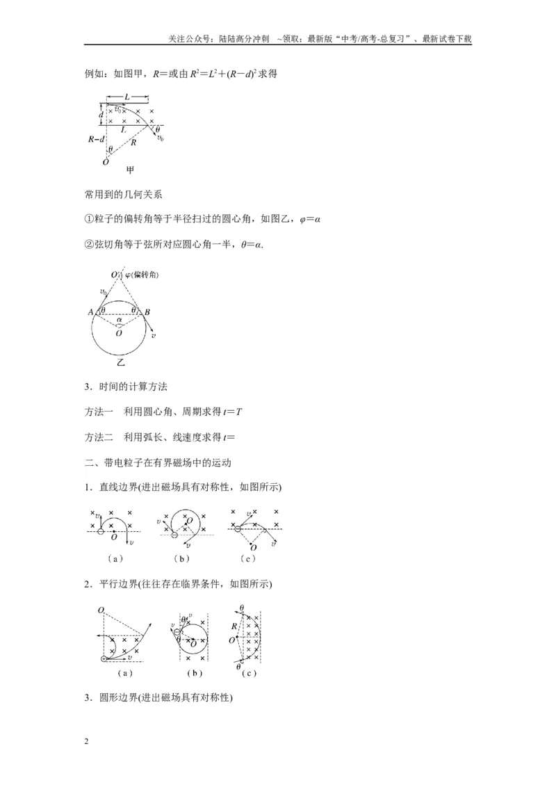 《专题25带电粒子在有界匀强磁场中的运动（教师版）_04-物理-高考总复习_专项复习_2025年_2025年高中高考物理模型与方法_资料_7高考热点题型归类（一轮）》第2页预览