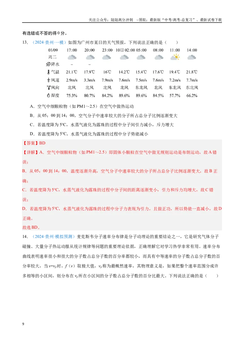 《专题23分子动理论（解析版）_04-物理-高考总复习_专项复习_2024年_2024年高考物理自我测评专题练（全国通用）_资料》第9页预览