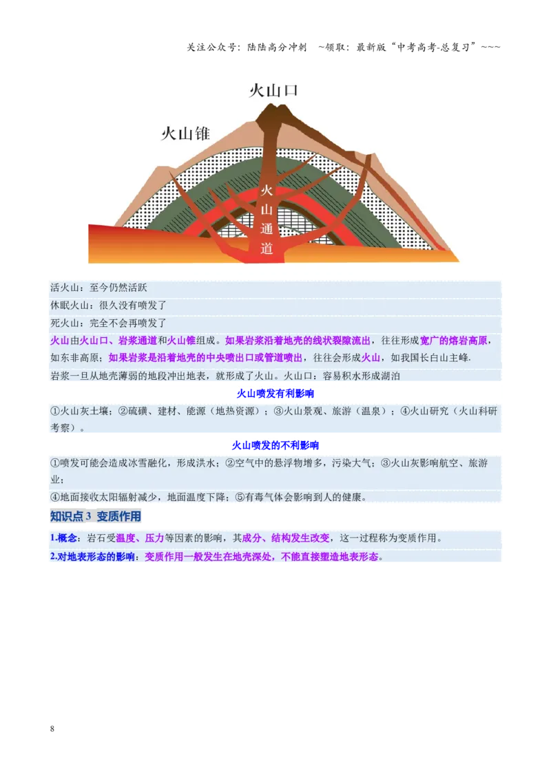 《第13讲营造地表形态的力量和常见地貌类型（复习讲义）（全国通用）（学生版）_07-地理-高考总复习_一轮复习_2026年-地理高考一轮复习_2026版_专题05地表形态的塑造》第8页预览