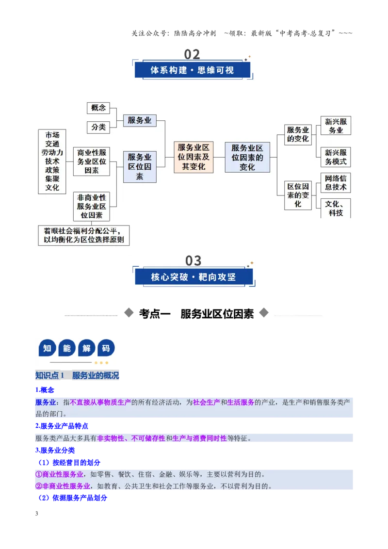 《第26讲服务业区位因素及其变化（复习讲义）（全国通用）（学生版）_07-地理-高考总复习_一轮复习_2026年-地理高考一轮复习_2026年高考地理一轮复习讲义+练习+课件（新教材新高考）-G55》第3页预览