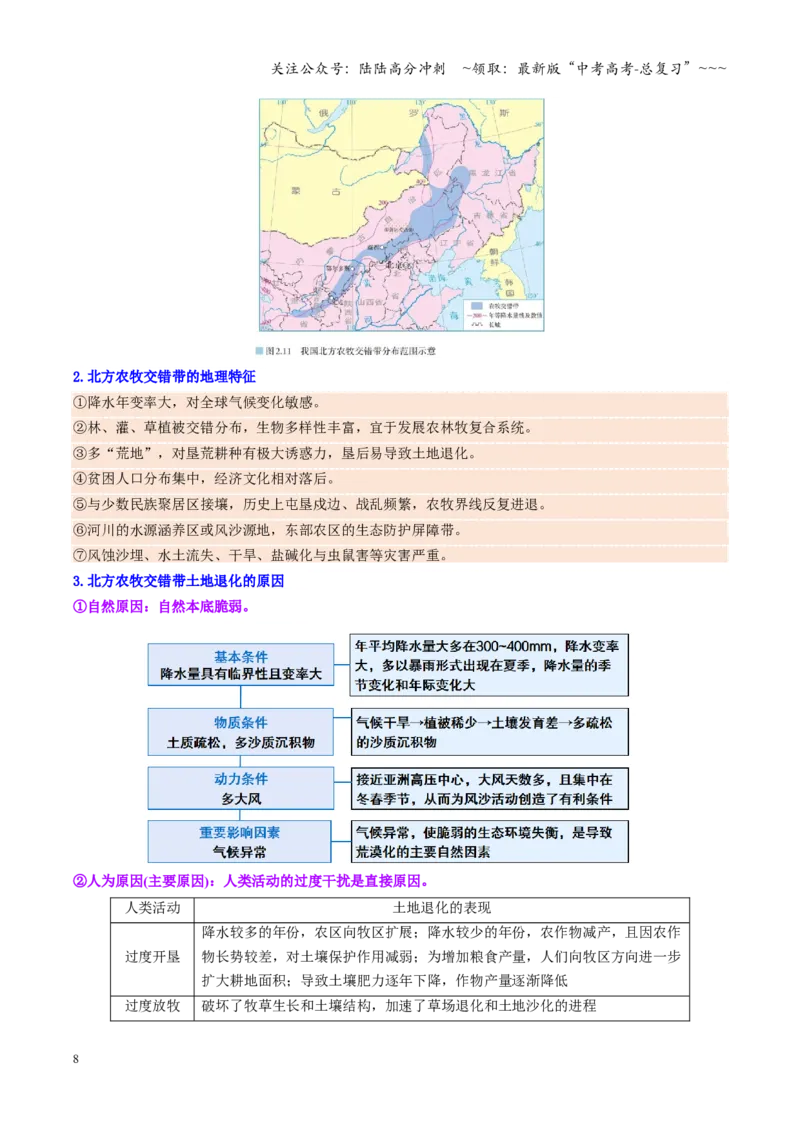 《第31讲生态脆弱区的综合治理（复习讲义）（全国通用）（教师版）_07-地理-高考总复习_一轮复习_2026年-地理高考一轮复习_2026年高考地理一轮复习讲义+练习+课件（新教材新高考）-G55》第8页预览