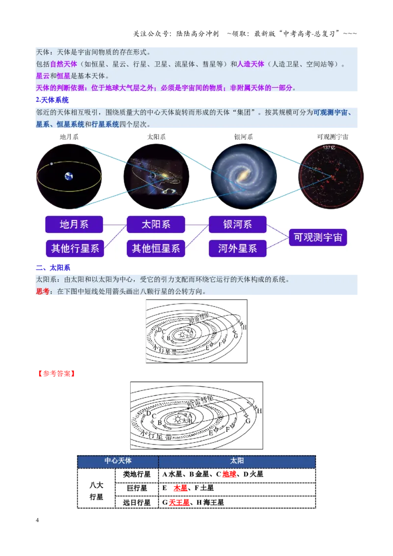 《第03讲地球的宇宙环境、演化历史与圈层结构（复习讲义）（全国通用）（教师版）_07-地理-高考总复习_一轮复习_2026年-地理高考一轮复习_2026版_专题02地球的宇宙环境》第4页预览