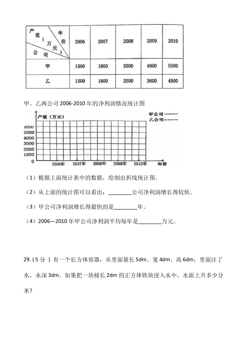 《人教版五年级数学下册期末模拟卷（四）（含答案）_小学1-6年级全科全套_1-6年级全科下册_五年级_五年级下数学_数学五下人教版》第6页预览