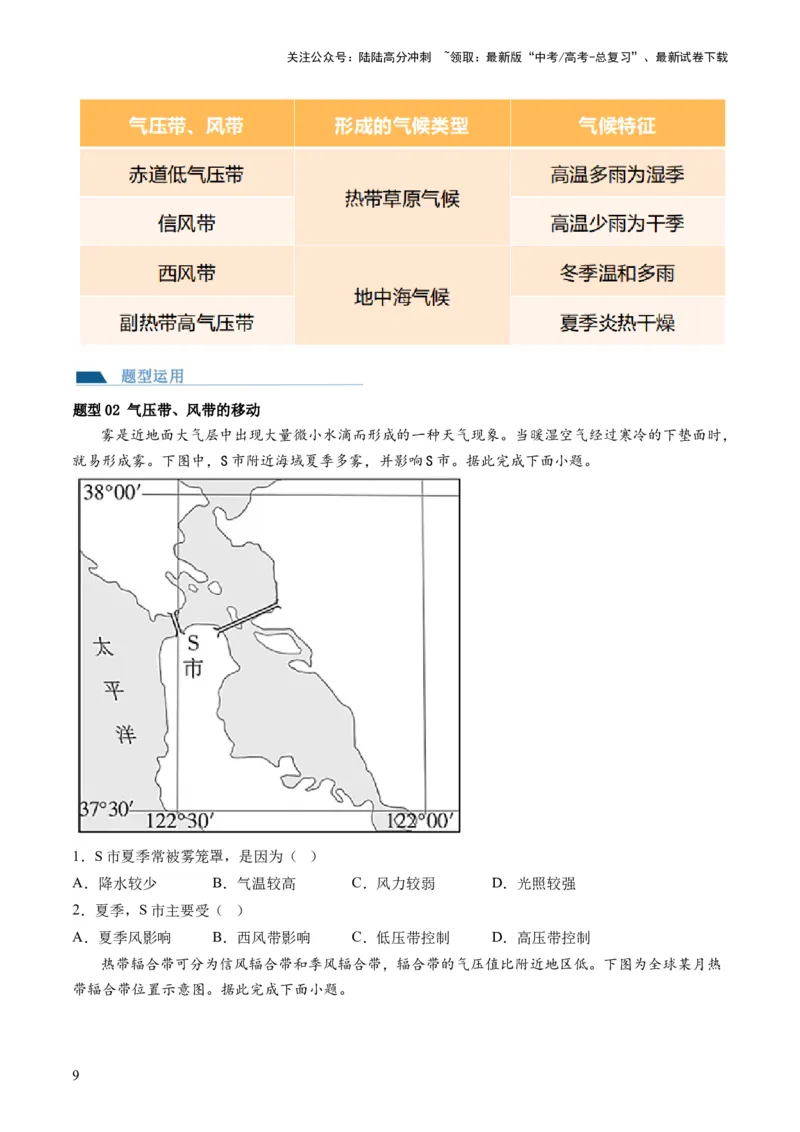 《第08讲大气环流与气候（讲义）（原卷版）_07-地理-高考总复习_一轮复习_2024年_2024年高考地理一轮复习讲练测（课件+讲义+练习）（新高考）_讲义+练习》第9页预览