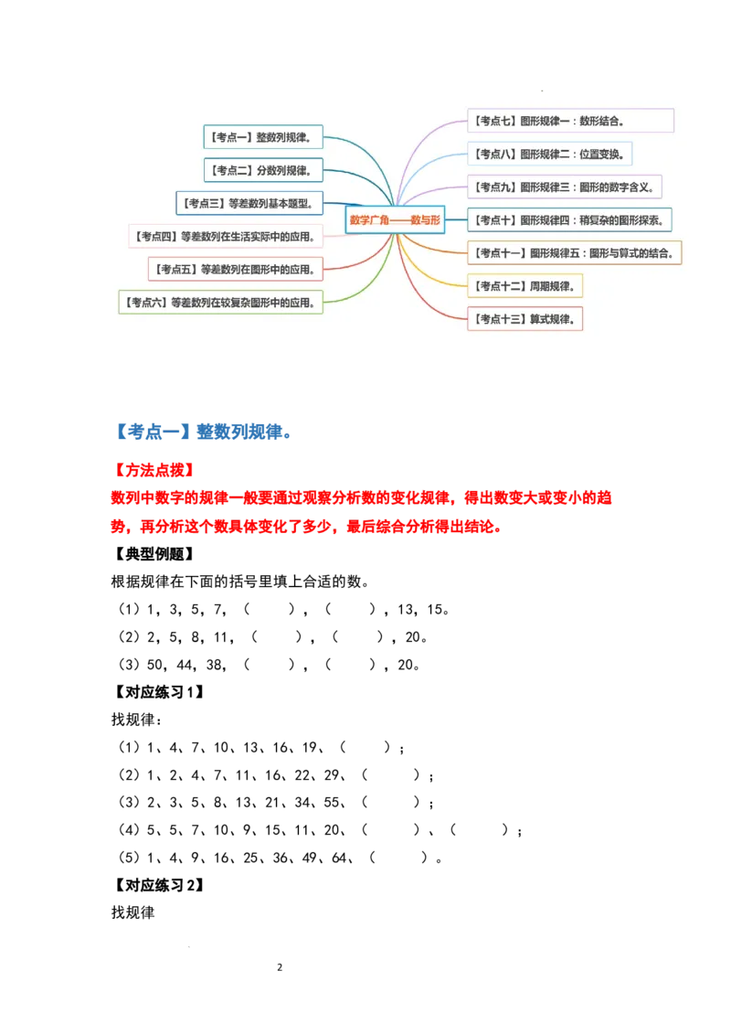 《六年级数学上册典型例题系列之第八单元数学广角—数与形（原卷版）_小学1-6年级全科全套_1-6年级全科上册_六年级_数学_六年级数学上人教版_人教数学六上专项练习》第2页预览