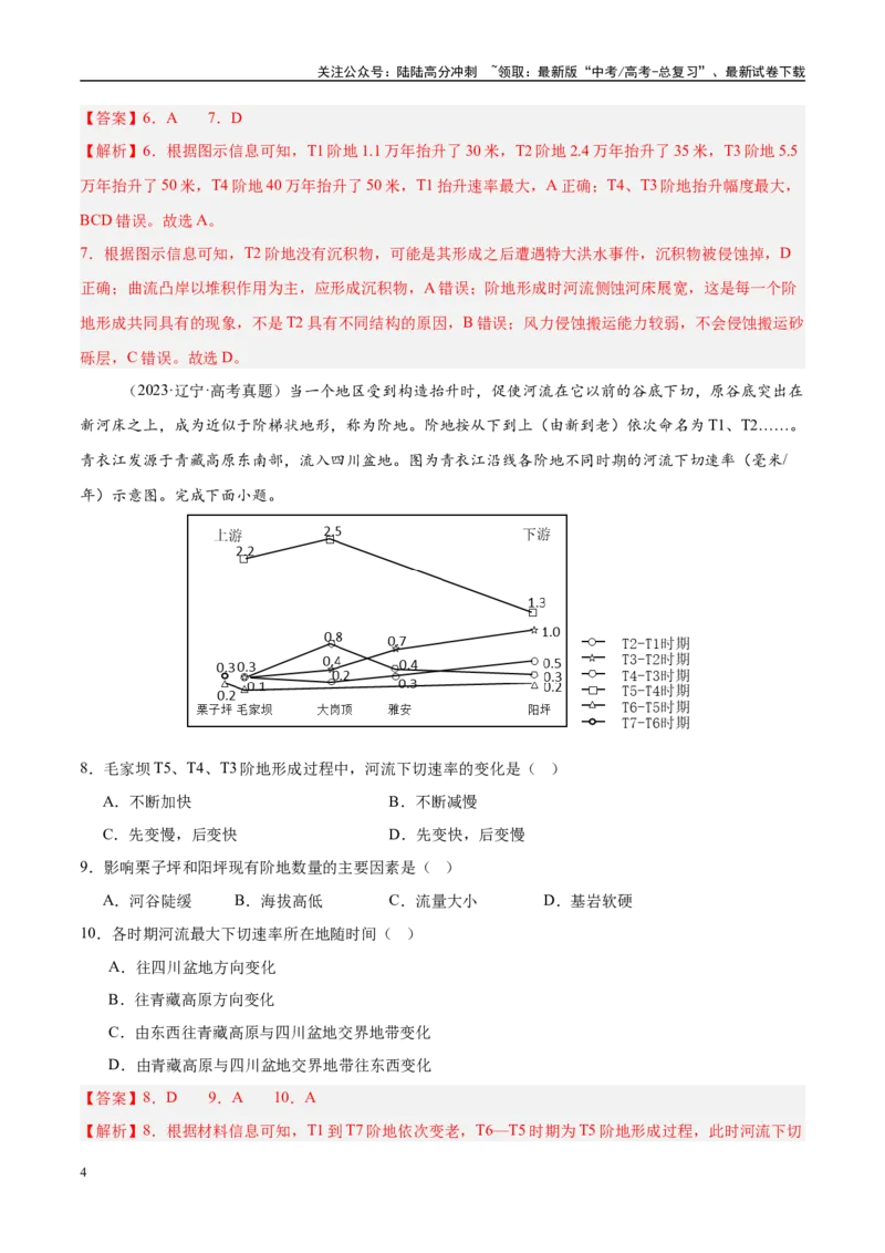 《第15讲河流地貌的发育及河流冲淤（教师版）_07-地理-高考总复习_一轮复习_2025年_2025年高考地理一轮复习考点精讲精练（新高考通用）》第4页预览