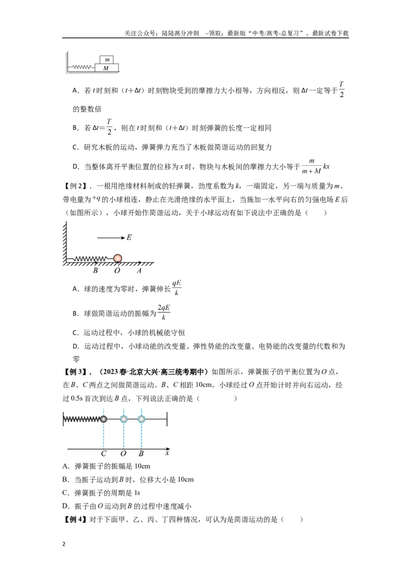 《专题18机械振动（学生版）_04-物理-高考总复习_一轮复习_2025年_2025年高考物理一轮复习热点题型归类》第2页预览