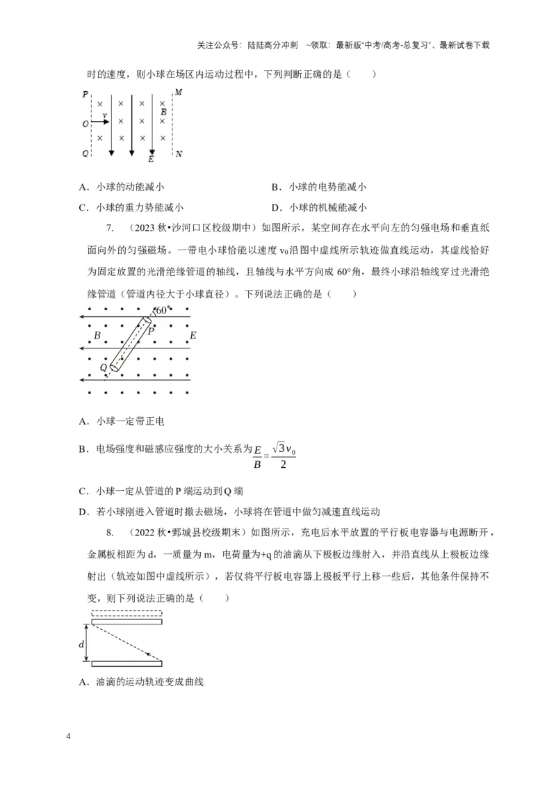 《专题22带电粒子在复合场中运动模型（学生版）_04-物理-高考总复习_专项复习_2025年_2025年高考物理常见模型与方法强化练》第4页预览