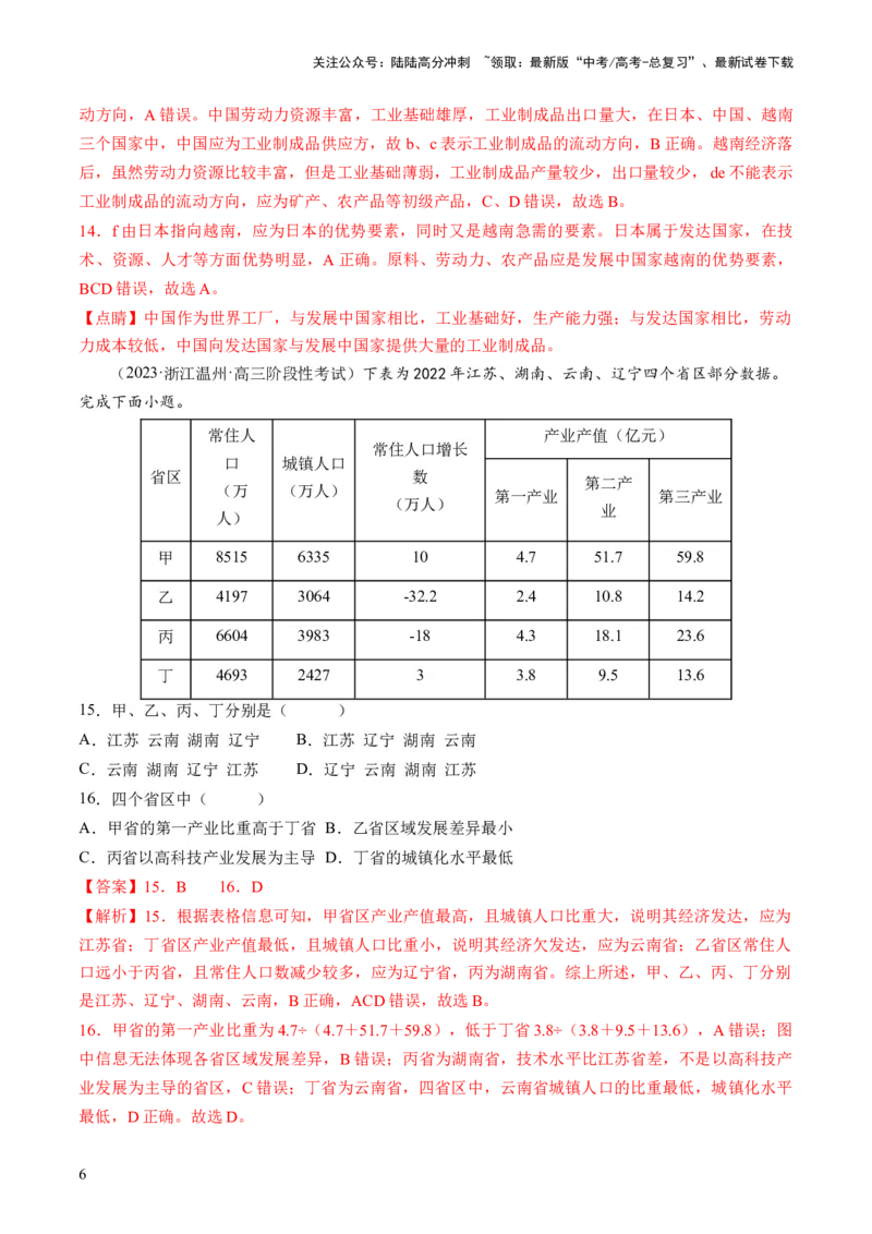 《第31讲区域认知和区域发展（练习）（解析版）_07-地理-高考总复习_一轮复习_2024年_2024年高考地理一轮复习讲练测（课件+讲义+练习）（新高考）_讲义+练习》第6页预览