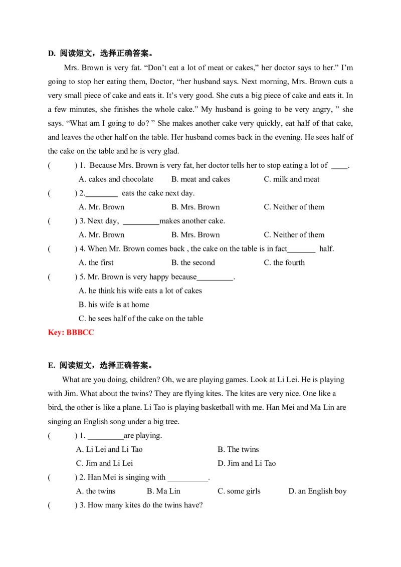 《期末易错题分类汇编阅读理解（答案选择篇）译林版（三起）五年级下册（答案版）_小学1-6年级全科全套_1-6年级全科下册_五年级_五年级下英语_英语五下译林版》第3页预览