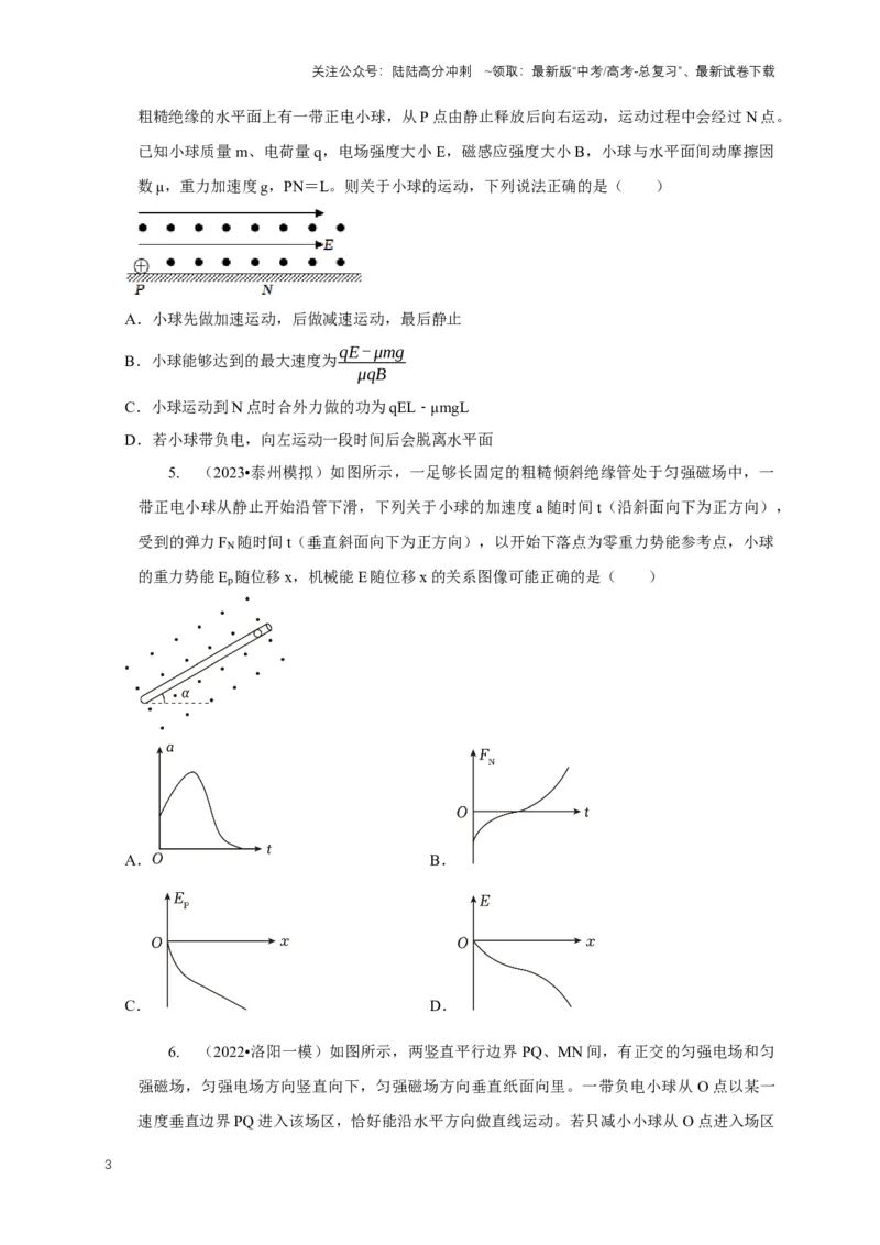 《专题22带电粒子在复合场中运动模型（学生版）_04-物理-高考总复习_专项复习_2025年_2025年高中高考物理模型与方法_资料_1高三物理常见模型与方法强化练》第3页预览