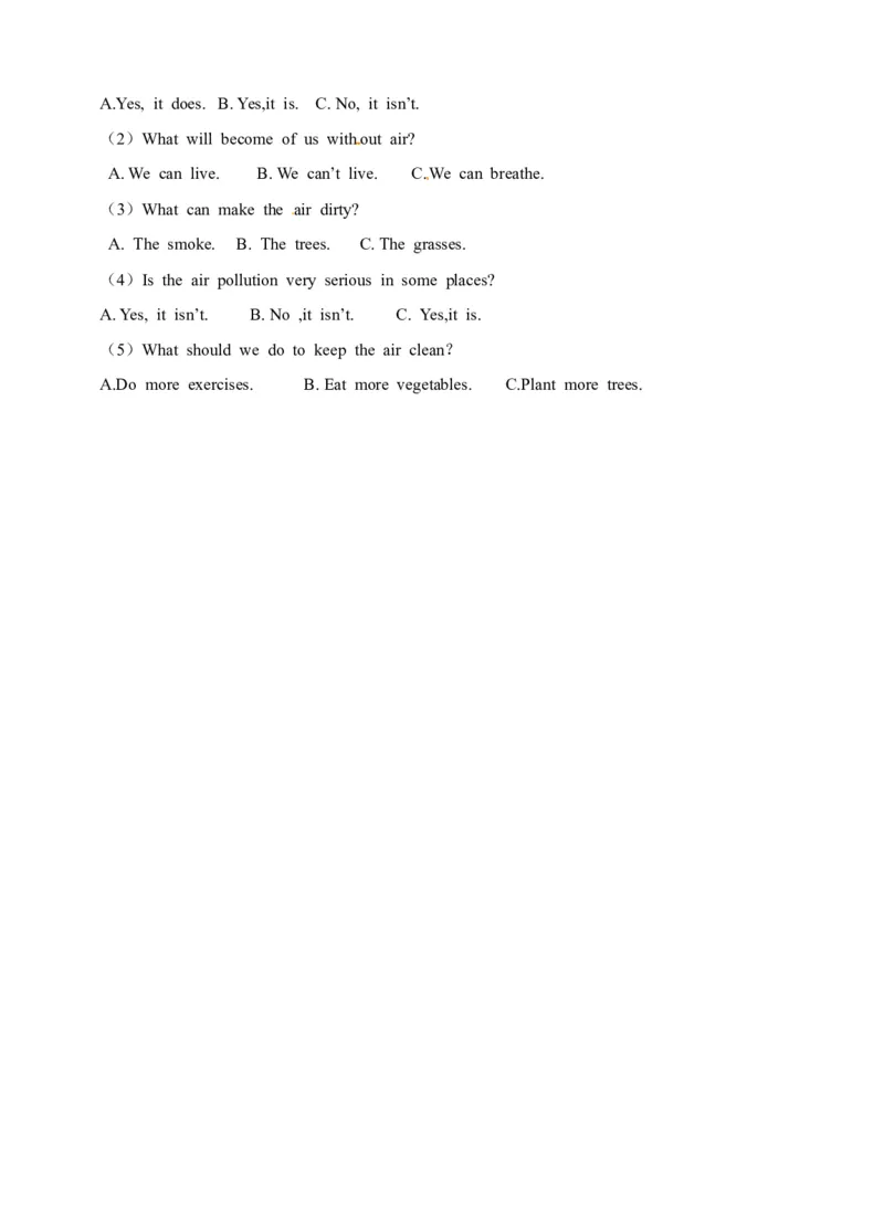 《六年级上册英语一课一练-Module4Unit10Air牛津上海版（三起）（word版，含答案解析）_小学1-6年级全科全套_1-6年级全科上册_六年级_英语_英语沪教版牛津_牛津英语六上一课一练》第4页预览