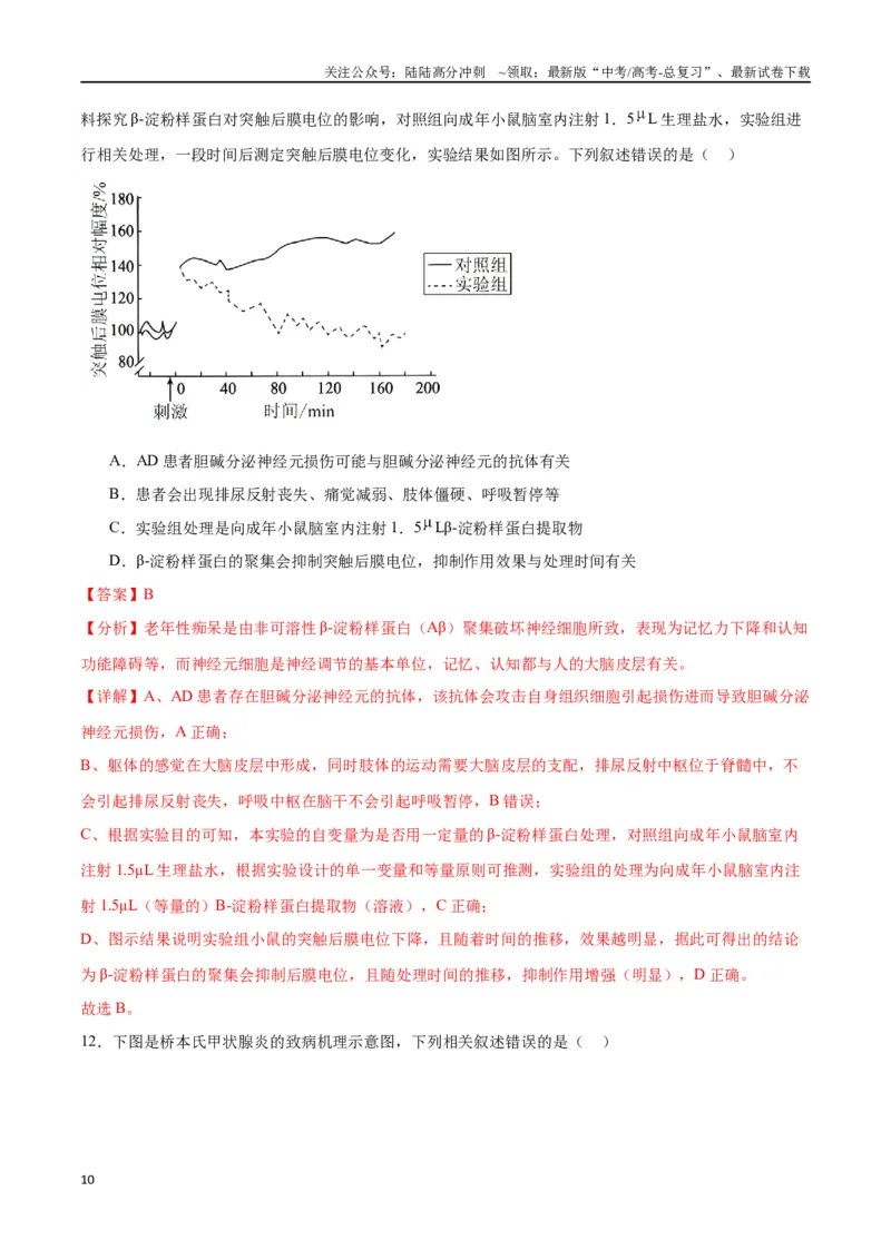 《专题30免疫失调和免疫学的应用（解析版)_06-生物-高考总复习_一轮复习_2024年_2024年高考生物一轮复习重难点专项突破_资料》第10页预览