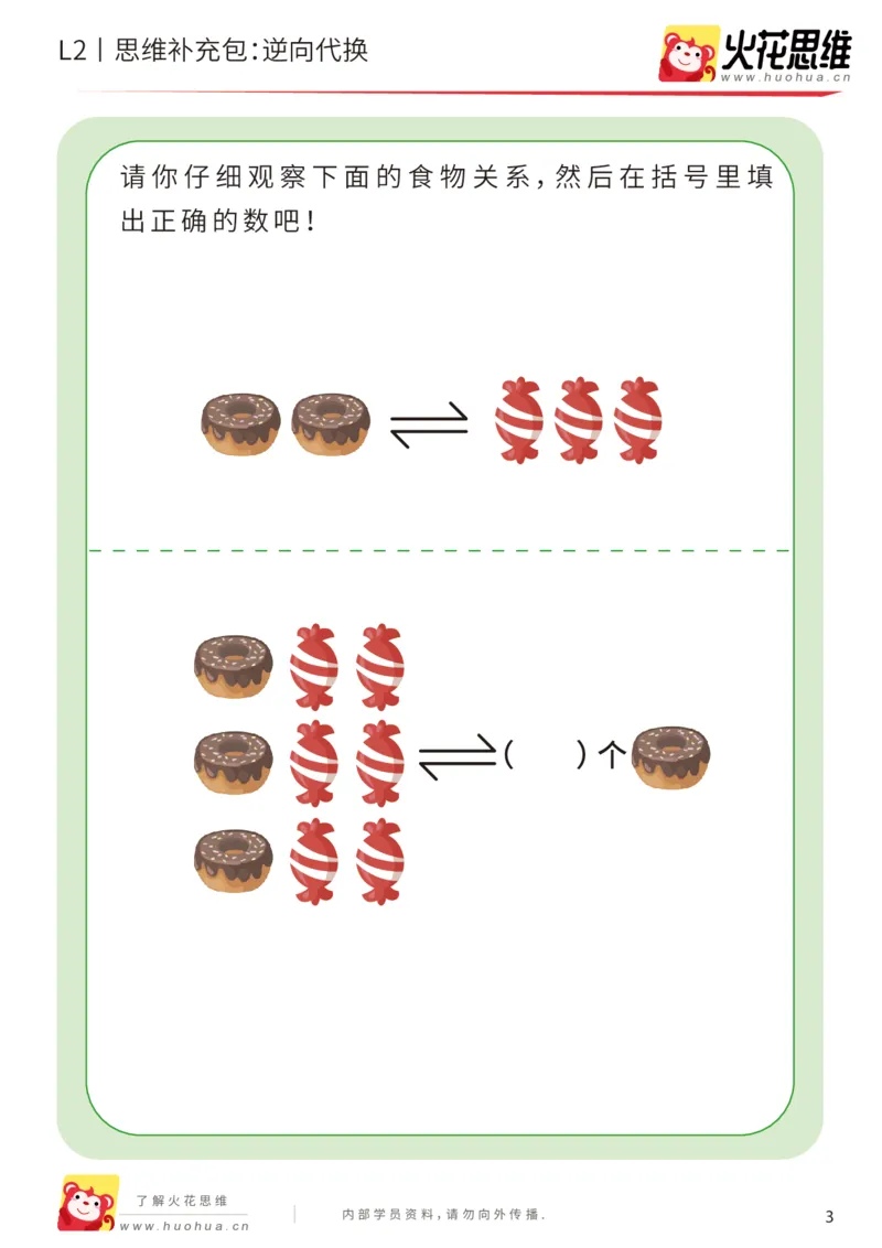 《第21专题_代换推理启蒙_逆向代换_提高挑战包_202005152146411_（G1450)火花思维幼小衔接及L1-L5_L2完结_L2完结AI41-88_补充资料练习册_21代换推理启蒙》第3页预览
