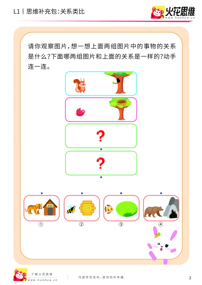 《第4专题_关系应用_关系类比_提高挑战包_201908261141251_（G1450)火花思维幼小衔接及L1-L5_L1完结_火花L1课后习题包》第2页预览