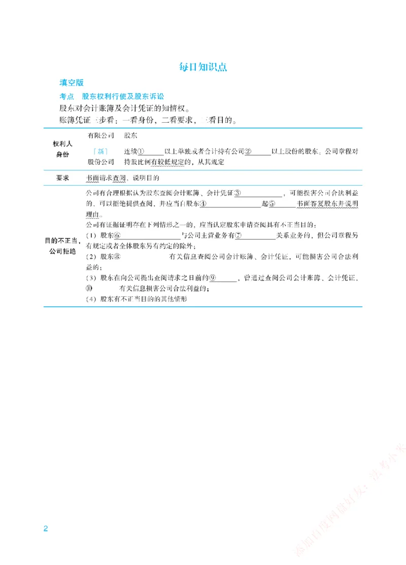 《每日知识点填空汇总-商经知（填空版）_2026法考客观_众-H_0026ZH每日知识点填空汇总（八科全）》第2页预览