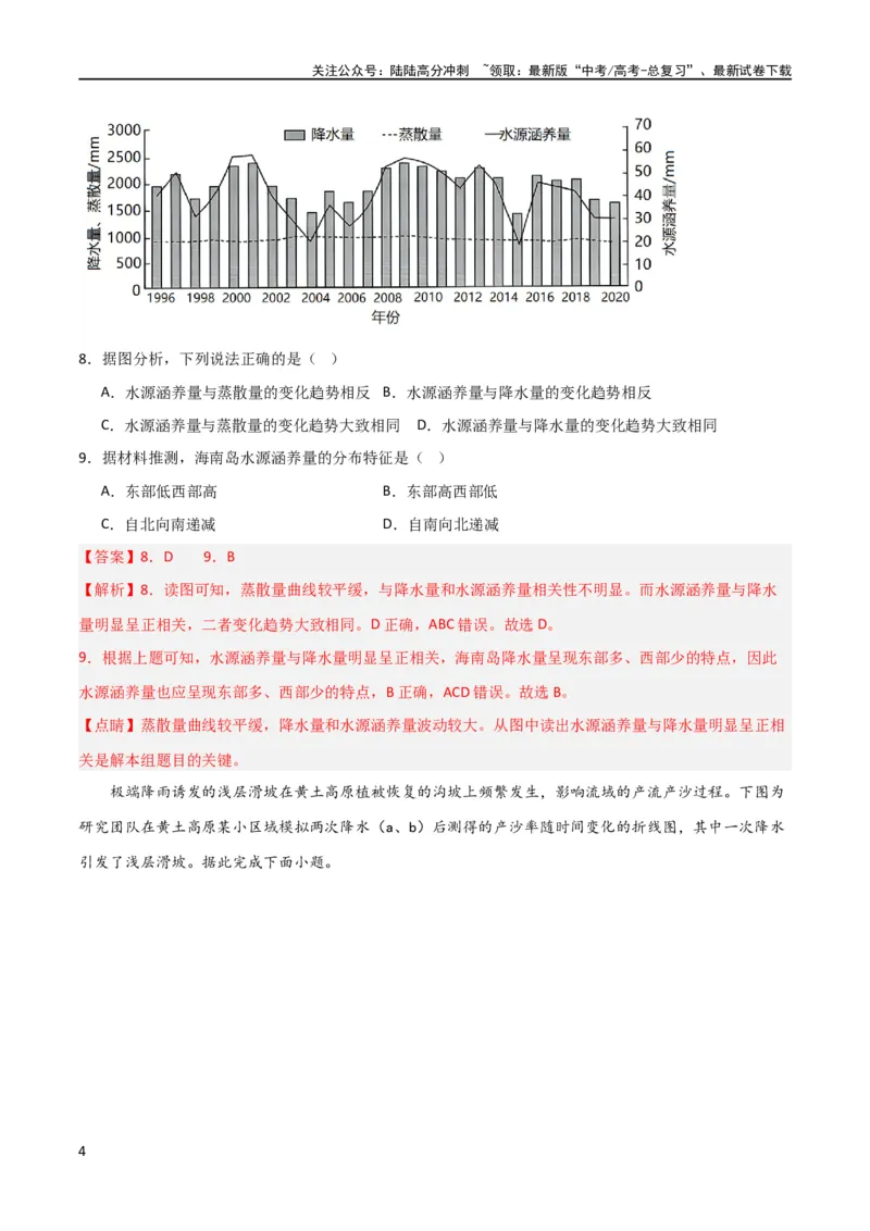 《考点巩固卷04地球上的水（解析版）_07-地理-高考总复习_一轮复习_2024年_2024年高考地理一轮复习考点通关卷（新高考）_考点巩固卷》第4页预览