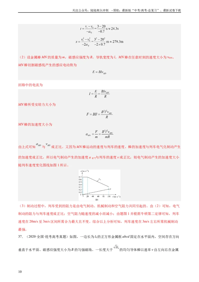 《专题50导体棒在导轨上运动问题（二）（教师版）（全国通用）_04-物理-高考总复习_专项复习_2024年_十年（2014-2023）高考物理真题分项汇编（全国通用）》第10页预览