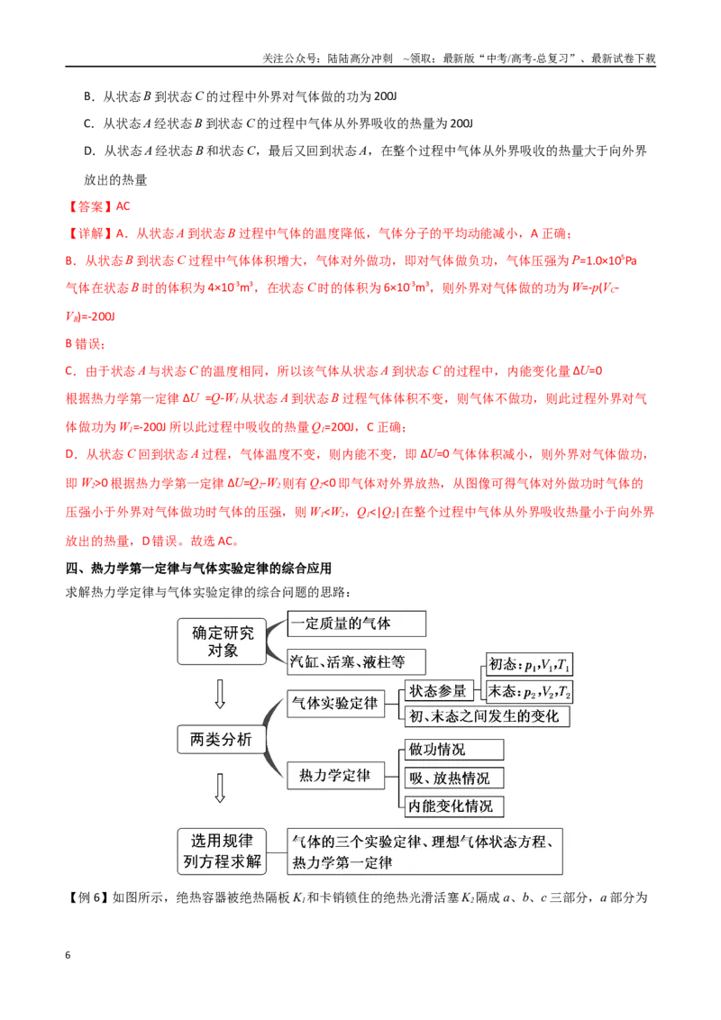 《专题72热力学定律的综合应用（解析版）_04-物理-高考总复习_一轮复习_2024年_2024年高考物理一轮大单元综合复习导学练讲义练习_第十三部分：热学(4)份》第6页预览